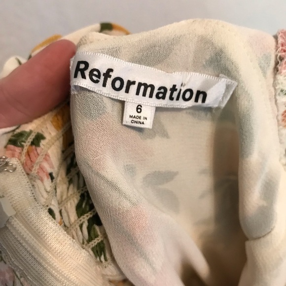 Reformation cream pink Myah Floral Maxi Dress size 6 - Picture 12 of 13